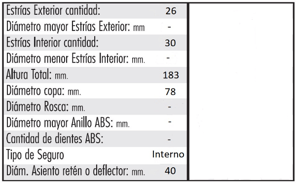 HOM L/CAJA (EXT 26 - INT 30 - SEG INT)(C/RESORTE)