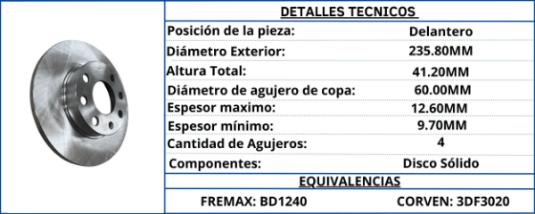 DISCO DE FRENO DELANTERO