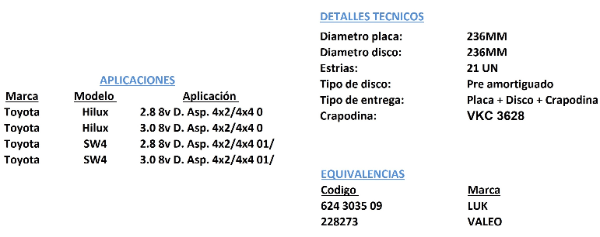 KIT DE EMBRAGUE (CON CRAPODINA)